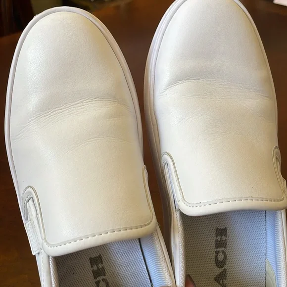 COACH Walker Leather Slip-On Shoes sneakers white size 8.5 - Picture 6 of 16